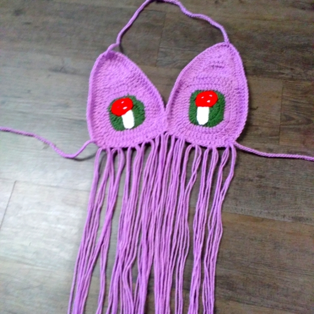 Purple mushroom festival top